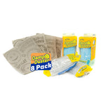 Scrub Daddy Damp Duster Sponge & Towel Bundle - 4 Dusting Sponges & 4 Damp Duster Towels - Swipe & Polish Blinds, Baseboards, Furniture & More (8 Piece Bundle)