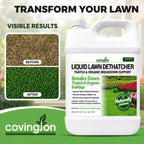 Covington Liquid Lawn Dethatcher (32oz) – Liquid Aerator Concentrate & Humic Thatch Remover, Soil Softener & Grass Thatch Buster for Lawns & Gardens – Kids & Pet Safe, Made in USA
