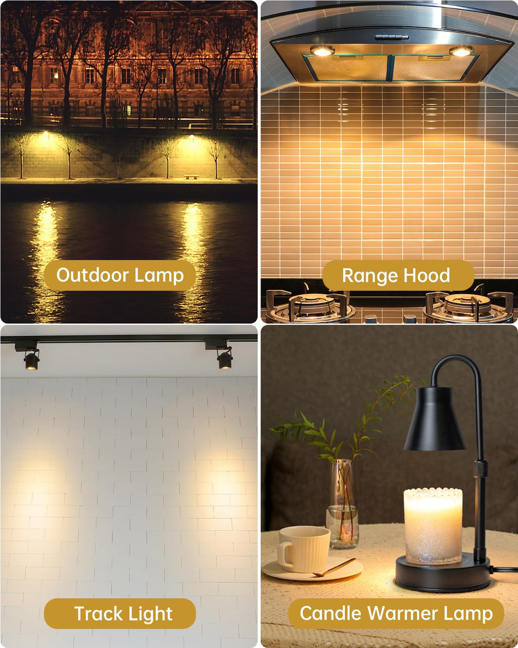 Elenhome 120v 50W GU10 Bulb for Candle Warmer Lamp, 2pcs gu10+c Dimmable 2800K Warm White Halogen Light Bulbs 2 pin, Wax Burner Light Bulb, Full Glass Cover Reflector Track & Recessed Light Bulbs