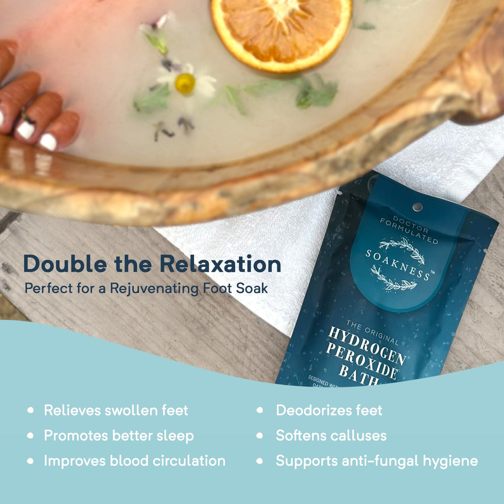 Soakness Hydrogen Peroxide Epsom Salt Bath Soak - USA-Made – Patented Bath Salts, Muscle Recovery, & Skin Detoxification – Magnesium Salts for Bathing - Doctor Formulated Pure Epsom Salt (3-Pack)