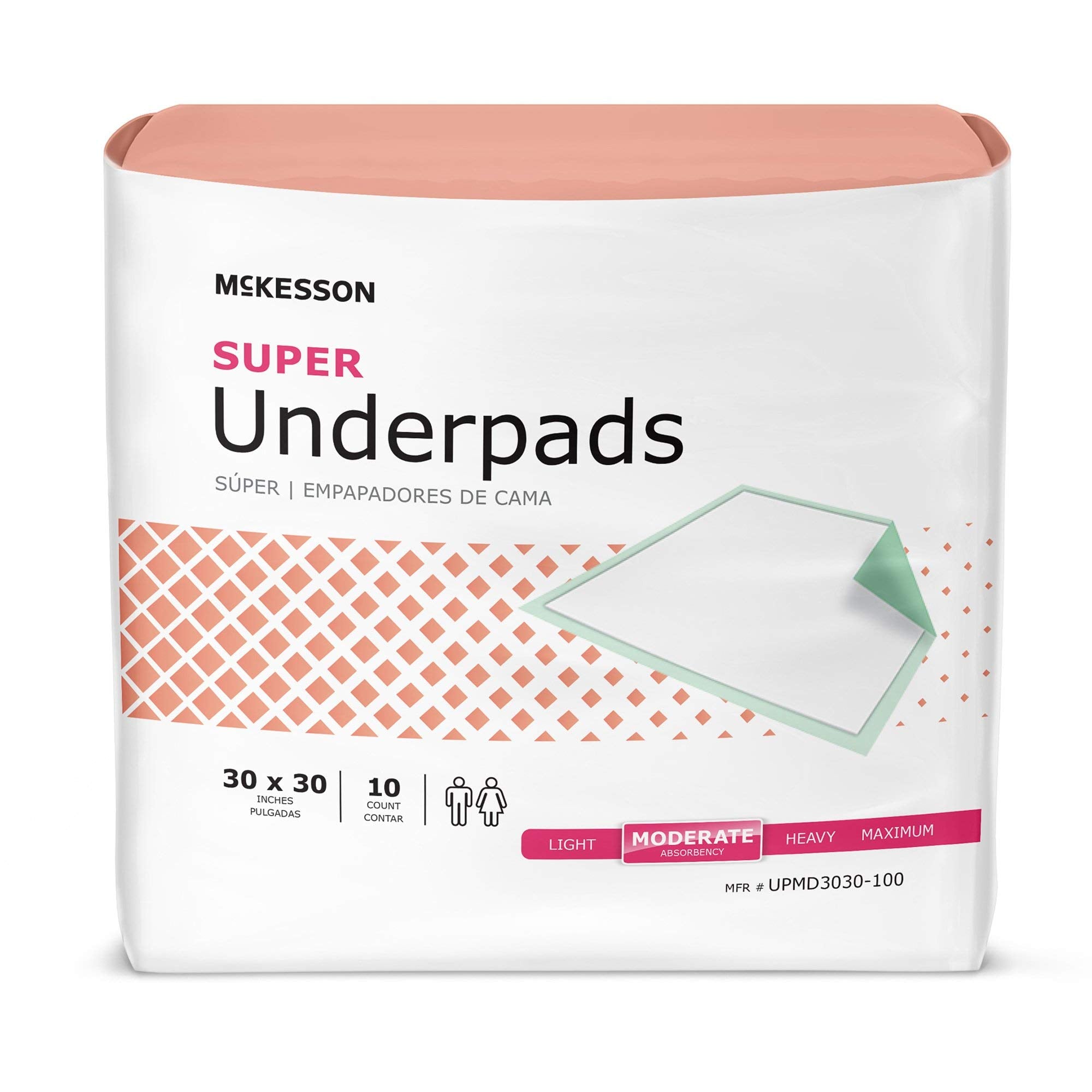McKesson Super Underpads, Incontinence Bed Pads 30" x 30" (30x30 Inch (Pack of 100))