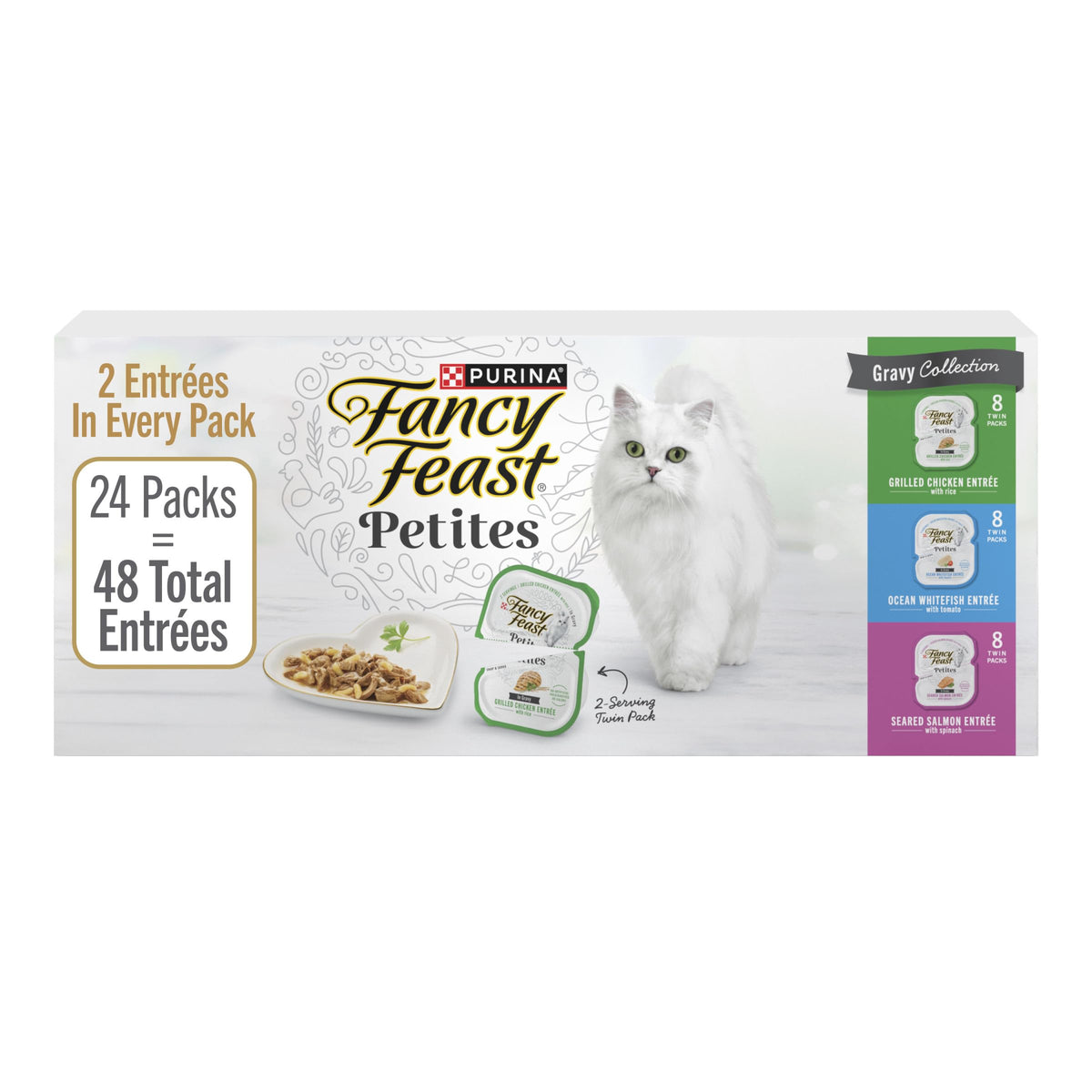 Purina Fancy Feast Petites Gravy Wet Cat Food Variety Pack, 2.8 oz, 24-Pack