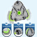 Sepetrel Upgraded Pool Vacuum Head with Wheels,Smart Swivel Handle & Swivel Hose Adapter,Weighted Triangular Shape Brush Head, for Inground/Above Ground Swimming Pools