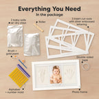 KeaBabies Baby Hand and Footprint Kit, Clay Keepsake Frame (Alpine White)