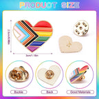 SANNIX 60Pcs Heart Progress Pride Flag Pin, Rainbow Lapel Pins Rainbow