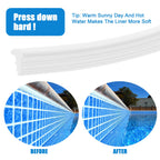 FBULWSEC 60'ft Roll Swimming Pool Liner Bead Lock for Above-Ground & In-Ground Swimming Pool Beaded Liners, White