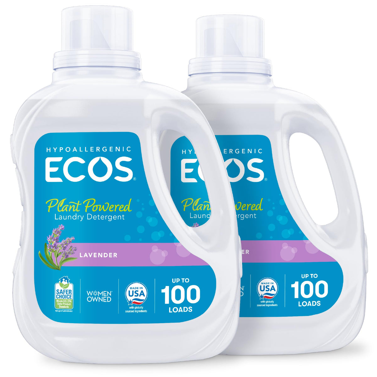 ECOS Laundry Detergent Liquid, Lavender, 100 Fl Oz (Pack of 2)
