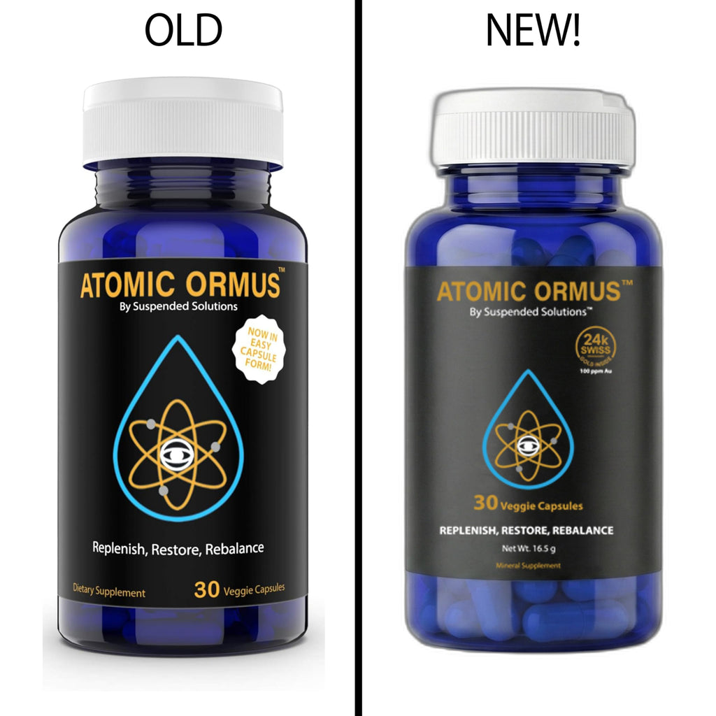 Suspended Solutions Atomic Ormus Capsules Monoatomic 24k Gold Inside – 30 caps, 24k Gold Platinum Iridium ORMUS, Energetically Enhanced, Memory, Energy, Stamina & Vitality, Vegan Supplement