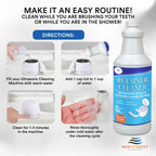 NORTHWEST ENTERPRISES Ultrasonic Retainer Cleaner Solution Concentrate - Denture Cleaner for Ultrasonic Machines - Cleans Mouthguards, Invisalign and Nightguards - Odor, Stain & Discoloration Remover