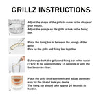 Men and women Adjustable Gold and Silver Grillz - Hip Hop Bling Tooth Covers with Cubic Zirconia - Detachable Fashion Dental Jewelry for Men (Silver)