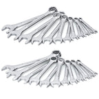 24-Piece All-Purpose Master Combination Wrench Set with Roll-up Pouch | SAE 1/4” to 1”, Metric 8mm to 24mm | Perfect for General Household, Garage, Auto Repairs, Car, Truck, Boat, and Travel Emergency