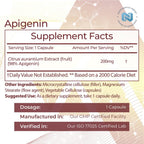 Nootropics Depot Apigenin Capsules | 200mg | 30 Count | >98% Apigenin | Supports Healthy Stress Levels