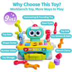 iPlay, iLearn Toddler Musical Workbench Toy, 1 Year Boy Gift, Baby Tool Set