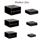 ihomecooker Metal Buffet Risers,6PCS Food Risers for Buffet Table 5in to 10in Display Stand for Catering Dessert Matte black Cube Boxes Nesting Risers with Hollow Bottoms
