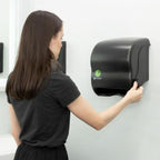 San Jamar Ecologic Element Recycled Plastic Lever Paper Towel Dispenser, Manual Towel Dispenser, Wall Mounted Dispenser with Zero Waste for Home and Business, 8 Inch Rolls, Black