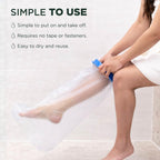 100% Waterproof Adult Cast Covers for Shower Leg, Resuable 28" Long,Easy to wear, Cast shower cover leg,foot bag for showering, post surgery waterproof foot boot covers, Plastic bag to cover leg