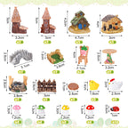 HIYZI 60 PCS Mini Fairy Garden Accessories Kit Miniature House Decor