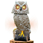 Ugold Solar Powered Garden Owl with Motion Detection, Rotating Head, Realistic Hoots and Silent Mode, Outdoor Statue and Sculpture, Owl Decoration for Home, Garden, Patio and Lawn
