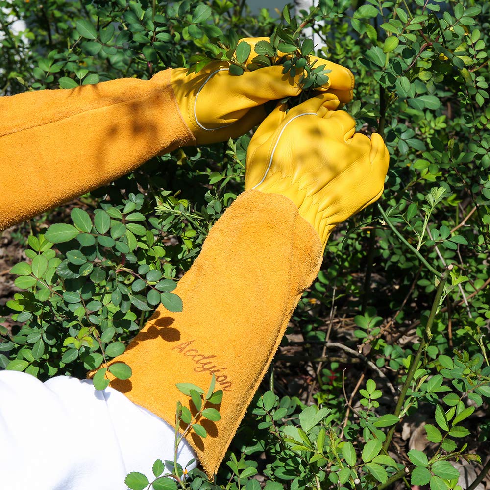 Acdyion Thorn Proof Gardening Gloves for Men & Women,yellow,Large