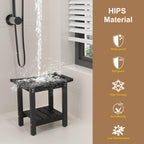 oridom HIPS Shower Benches for Inside Shower, Shower Stool with Space-Efficient Storage Shelf, Waterproof Shower Chair Seat for Spa Bathroom(Black)