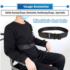 GFertre Wheelchair Safety Strap Seat Belt, 31-86"Adjustable Length/ 2" Wide - Black Anti-Slip and Anti-Fall Wheelchair Fixation Belt, Extra Long Size-Suitable for Obese People