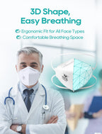FOXFUN N95 Masks for Adults, 25 Pack NIOSH Approved Particulate Respirator, Universal Fit N95 Face Mask Comfortable