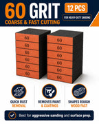 12Pcs Sanding Block Sponge Set, Reusable Sandpaper for Wood & Drywall