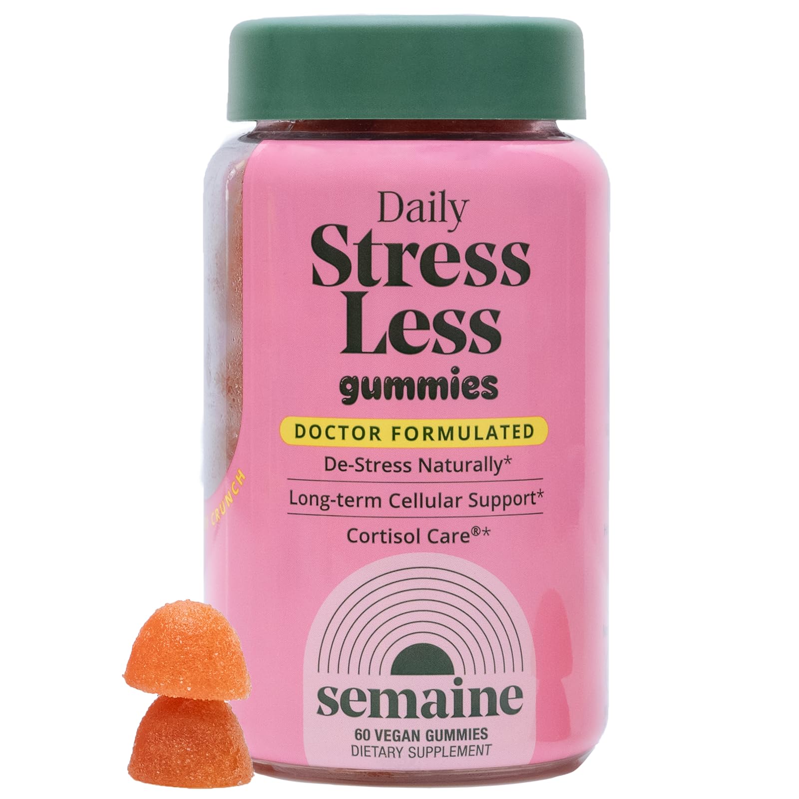 Semaine Stress Less Gummy with Cortisol Care™ 60 Count – Daily Support for Stress, Mood & Sleep