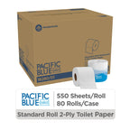 Pacific Blue Select Standard Roll 2-Ply Embossed Toilet Paper by GP PRO (Georgia-Pacific), 18280/01, 550 Sheet Per Roll, 80 Rolls Per Case