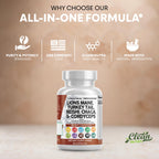 Clean Nutraceuticals Lions Mane 20in1 Mushroom Supplement with Turkey Tail Reishi Cordyceps Chaga Maitake Meshima Poria Cocos Shiitake Oyster Porcini Enoki - 1 Pack