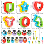 30Pcs Sandwich Cutter and Sealer for Kids Fruit Cutters Shapes Food Picks Crustless Sandwich Shape Cutters Decruster Sandwich Maker DIY Cookie Cutter Boys Girls School Bento Box