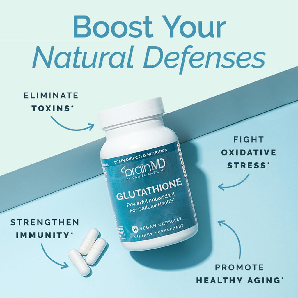 BrainMD Glutathione Ultra - Antioxidant Support Supplement - 60 Capsules