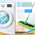 KEEPOW Reusable XL Mop Pads Compatible with Swiffer XL Sweeper, XL Dry Sweeping Cloths, XL Wet Mopping Cloths, Washable Microfiber XL Wet Pads Refills for Surface/Hardwood Floor Cleaning, 8 Pack