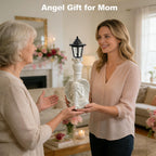 Solar Angel Garden Statue, 18" Roman Columns Angel Statue with Solar Lights Outdoor Waterproof, Resin Deocr Angel Figurine for Yard Patio Lawn Ornaments, Angel Gifts for Women Mom Grandma