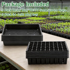 RooTrimmer 5 Pack Seedling Starter Trays No Holes and 5 Pack 54 Cell Seed Starter Trays Extra Deep 2.8" - Heavy Duty Plastic Nursery Trays for Seed Germination & Plant Propagation (5 Sets)