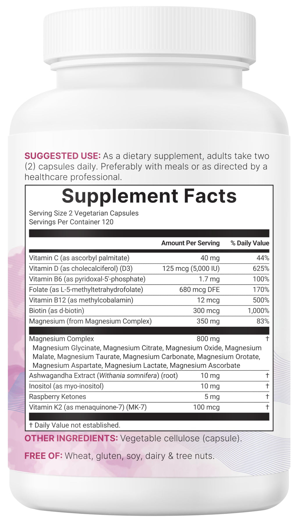Magnesium Complex for Women | Glycinate, Citrate & More – 20-in-1 Formula with D3, K2 (MK-7), B6 (as P5P) & Ashwagandha | 240 Vegetarian Capsules, Filler Free, Non-GMO