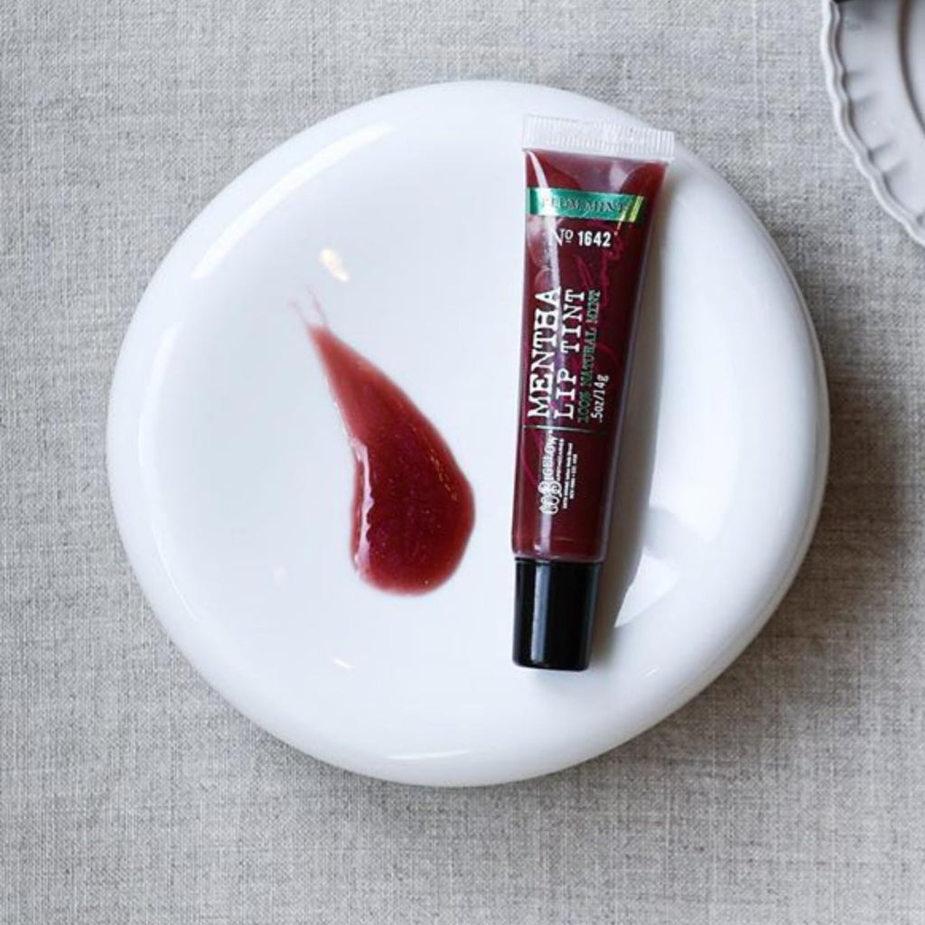 C.O. Bigelow Plum Mentha Lip Tint Trio, Pack of 3 Purple Tinted Lip Gloss with Peppermint Oil, High Gloss Shine Finish, 0.5 oz