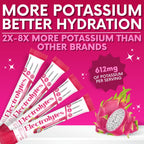 Zero Sugar Dragon Fruit Electrolytes Sticks - Refreshing Hydration - Caffeine Free Energy with Natural Ingredients - Vegan, Keto & Paleo - Sugar Free Electrolytes Powder Drink Mix - 30 Sticks