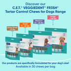 C.E.T. Veggiedent Fr3sh Plaque and Tartar Control Chews for Dogs, Large