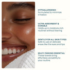 Cliganic Clean Face Towels XL, Multi-Pack (100 Count), Disposable, Ultra-Absorbent, Hypoallergenic & Soft - Makeup Remover Dry Wipes, Pamper Your Face, Hygienic Towelettes, for All Skin Types