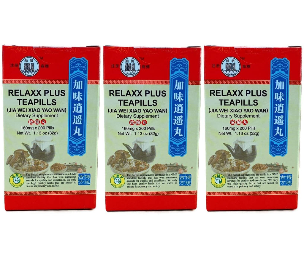 Jia Wei Xiao Yao Wan, Relaxx Plus Teapill Extra Concentrated (200 Pills) - 3 Bottles