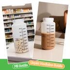 DEMORA Plastic Bottles with Airtight Caps 32oz/1000ml, Food Grade Wide Mouth Liquid Containers, Reusable HDPE Graduated Plastic Bottles for Water Sample Lab Reagent Liquids Mixing (Translucent, 2 Pcs)