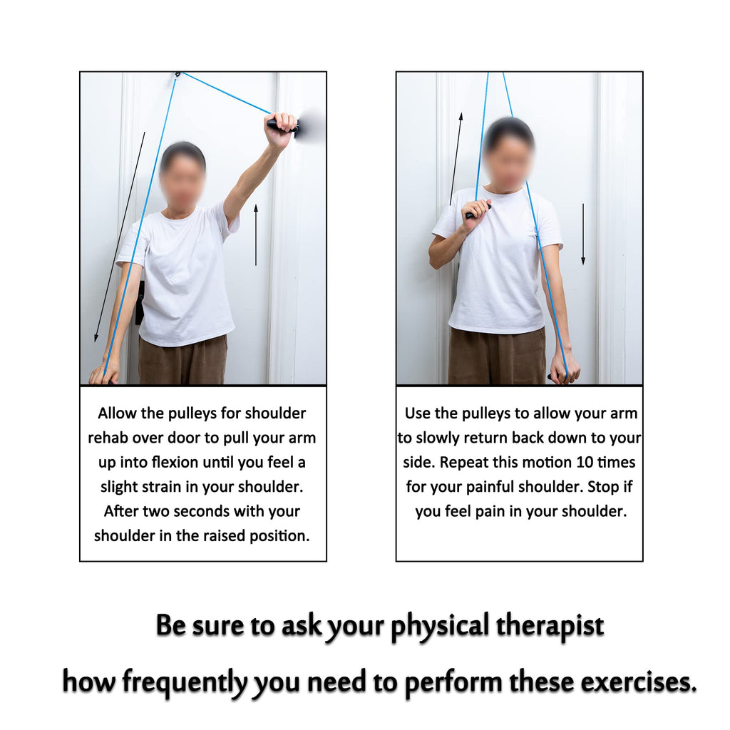 Shoulder Pulley Over The Door Physical Therapy System, Exercise Pulley for Physical Therapy, Alleviate Shoulder Pain and Facilitate Recovery from Surgery (10PCS-Blue)