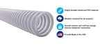 Sealproof 1.5" Pool Filter Pump Connection Hose for Above Ground Pools, 12 FT x 1-1/2 Inch Premium Quality Kinkproof PVC, Made in USA | Cut to Desired Length, Includes 4 Hose Clamps