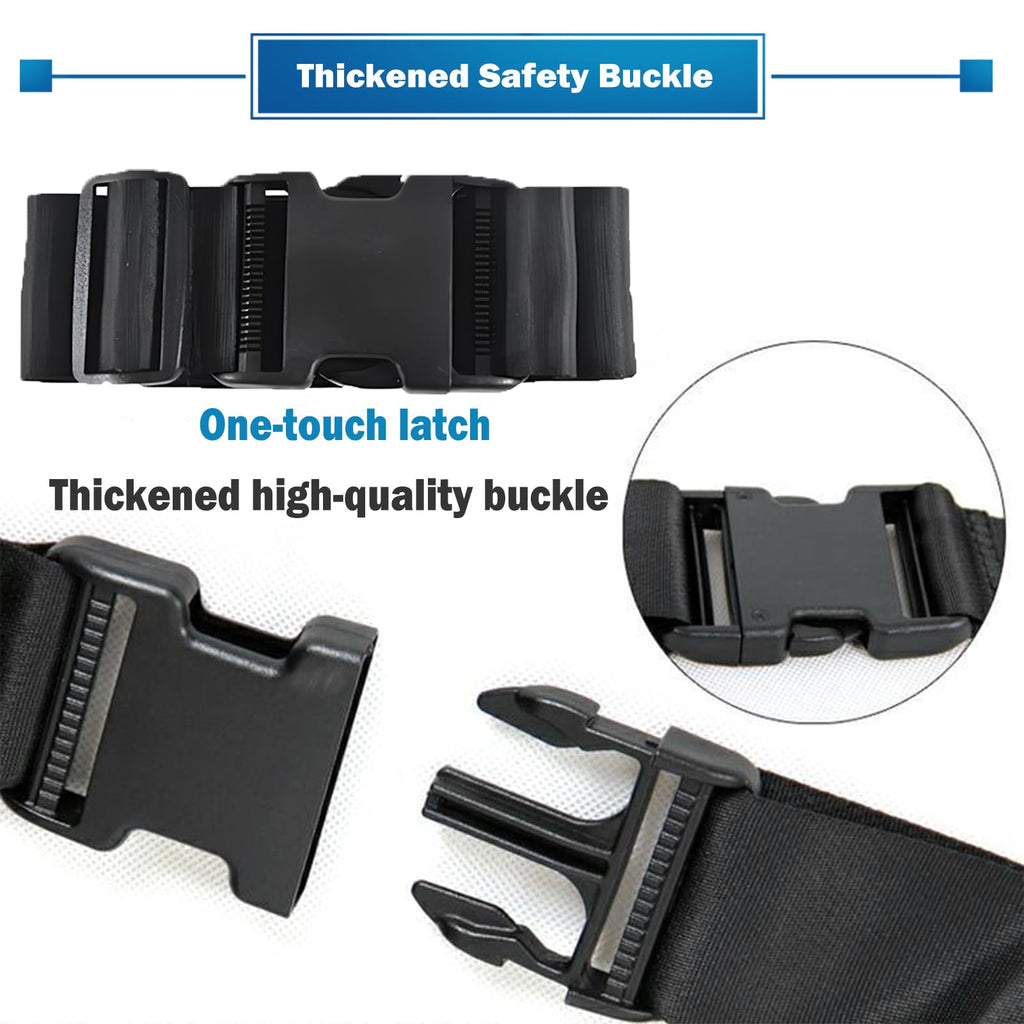 GFertre Wheelchair Safety Strap Seat Belt, 31-86"Adjustable Length/ 2" Wide - Black Anti-Slip and Anti-Fall Wheelchair Fixation Belt, Extra Long Size-Suitable for Obese People