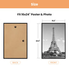 upsimples 16x24 Poster Frame, Easy Slide-In Assembly, Black, 3 Pack