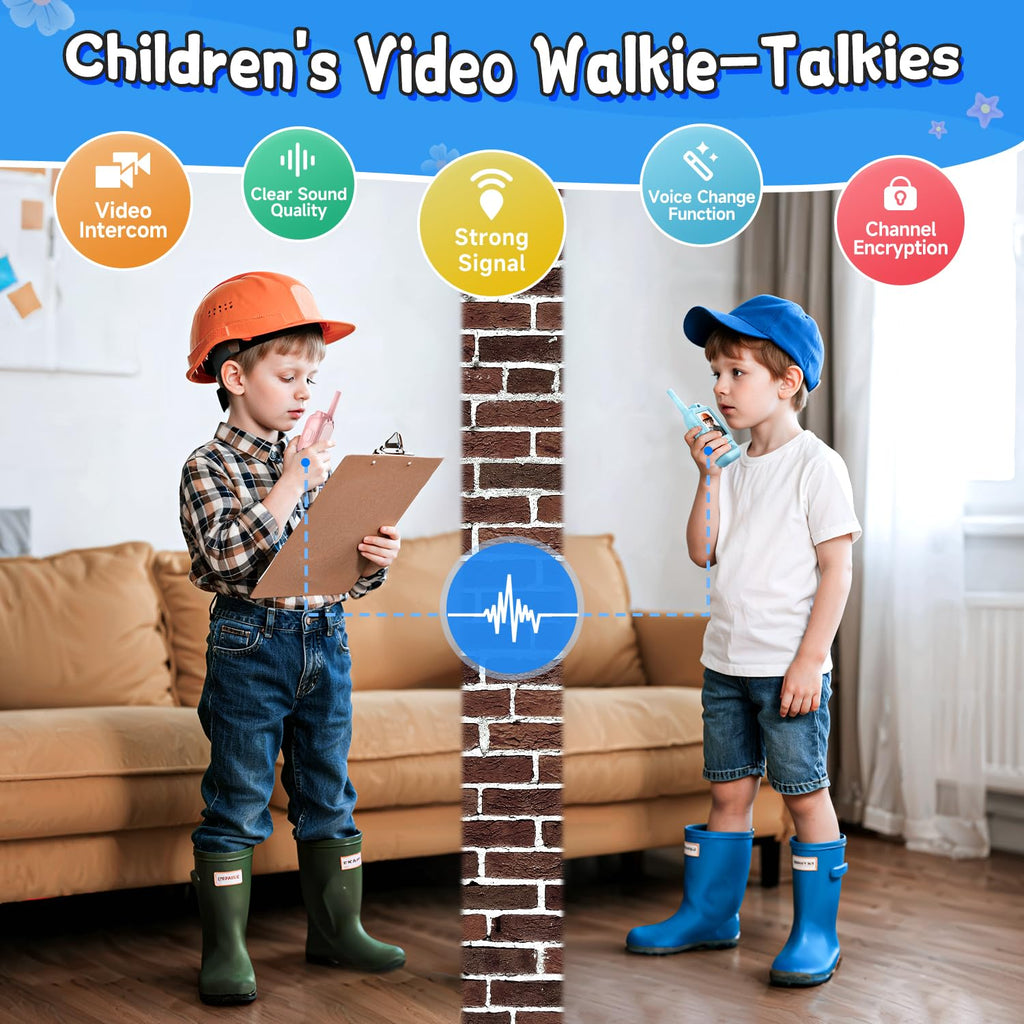 Kids Video Walkie Talkies, 2 Pack Long Range Toy Walkie-Talkie for Kids