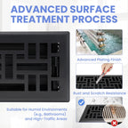 Howeall 4x12 Inches Heavy Duty Walkable Floor Register Easy Adjust Air Supply Lever Floor Vents - Seattle Design - Vent Cover for Home Floor - Matte Black