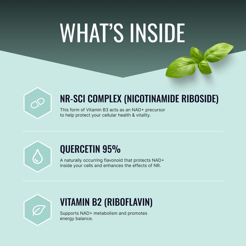 Approved Science NAD+ – 300mg NR, Quercetin, Vitamin B2, BioPerine – 60 Vegan Capsules – Pack of 1