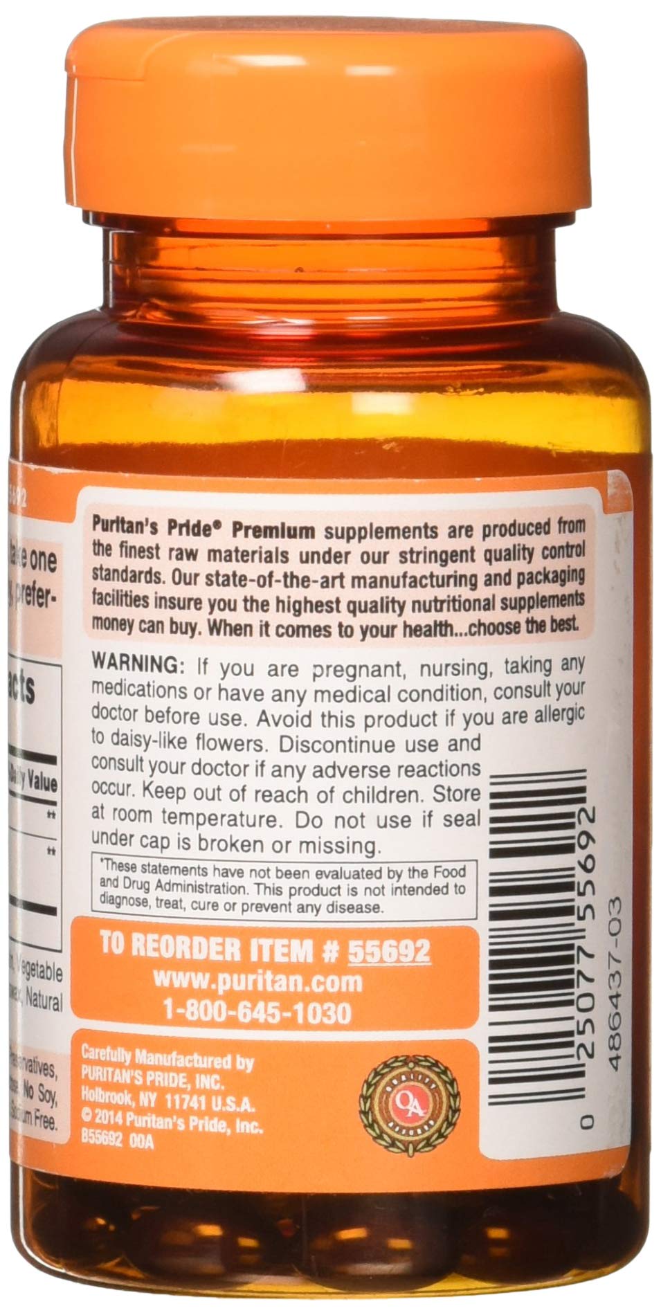 Puritan's Pride Zeaxanthin 4mg with Lutein 10mg, Supports Healthy Eyes and Vision*, 60 ct (Pack of 2)